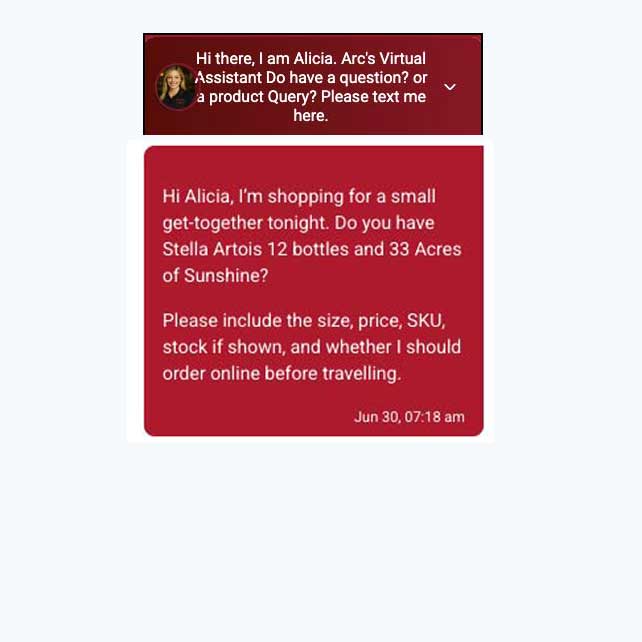 Alicia chat product question