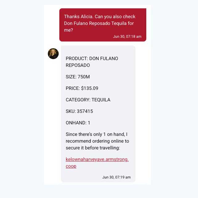 Alicia chat tequila follow-up