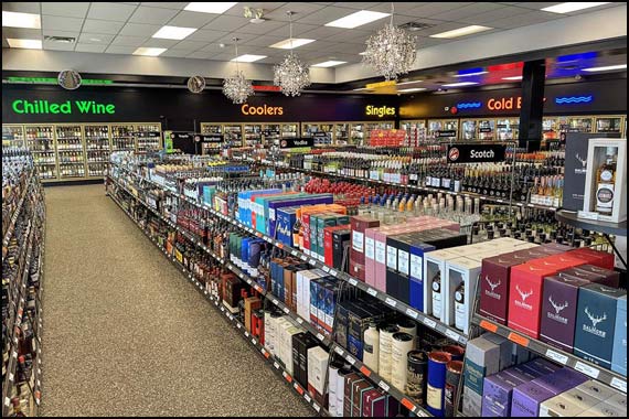 pic of the Vernon Square Mall Arc Liquor Store with their logo